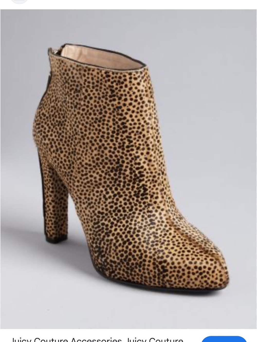 Juicy Couture Platform leopard Booties size 8 tan black Ankle boots calf hair